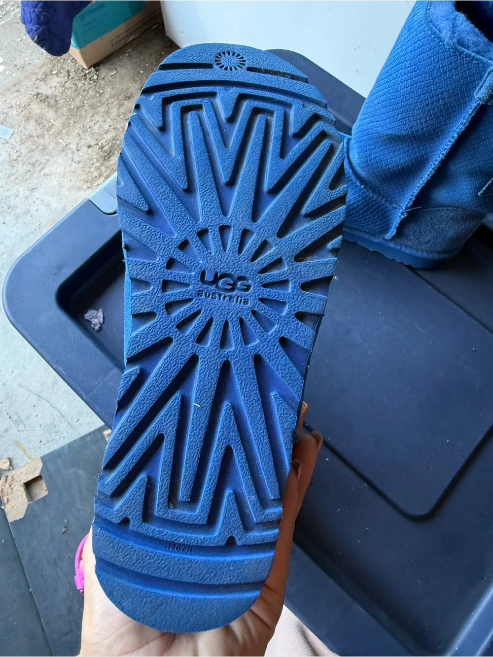 UGG Royal Blue Bow Shearling Boots